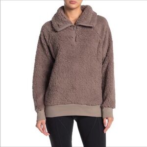 Zella Power Up Cozy Faux Shearling Pullover Jacket